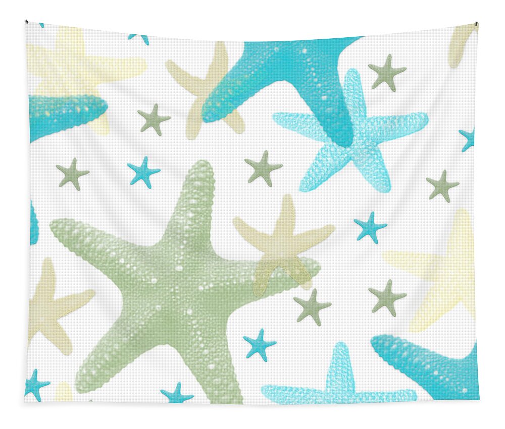 Digital Painting Tapestry featuring the painting Colorful Starfish by Bonnie Bruno