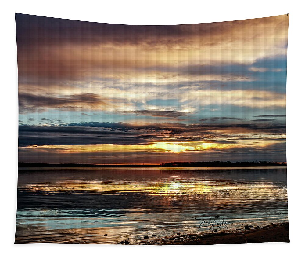 Horizontal Tapestry featuring the photograph Colorful Sunset by Doug Long