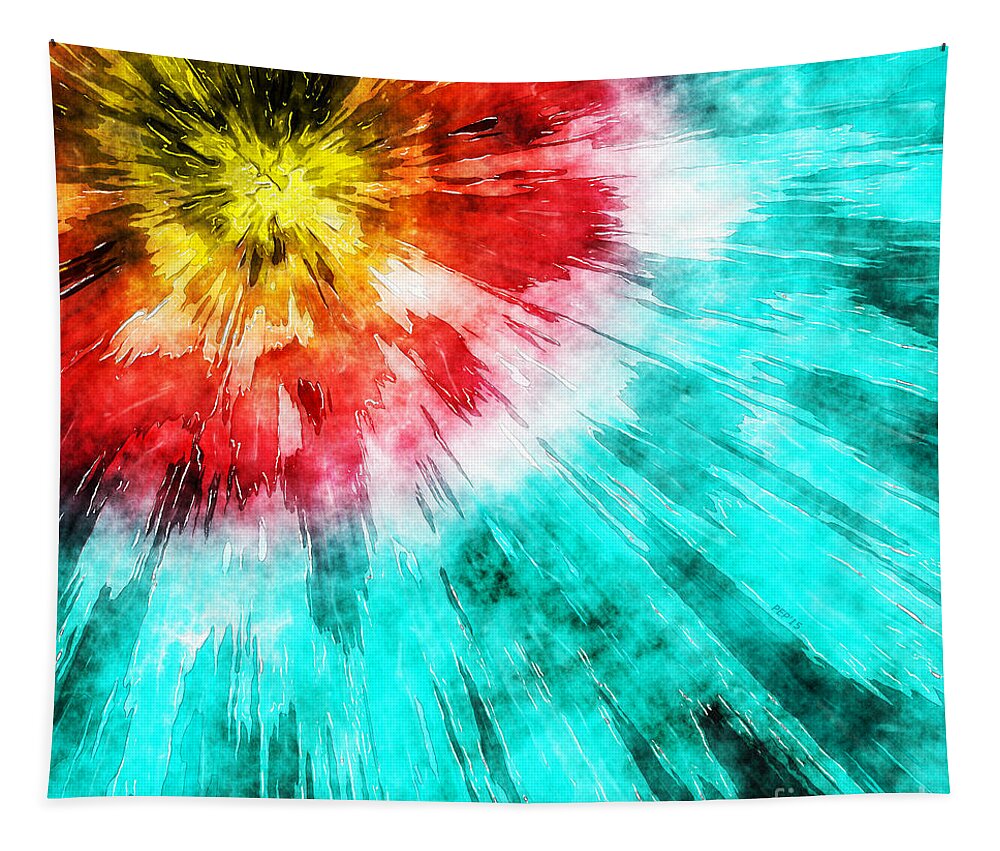 Tie Dye Tapestry featuring the digital art Colorful Tie Dye by Phil Perkins