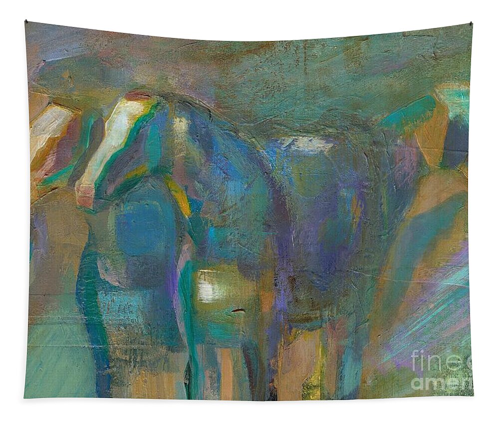Horses Tapestry featuring the painting Colors of the Southwest by Frances Marino