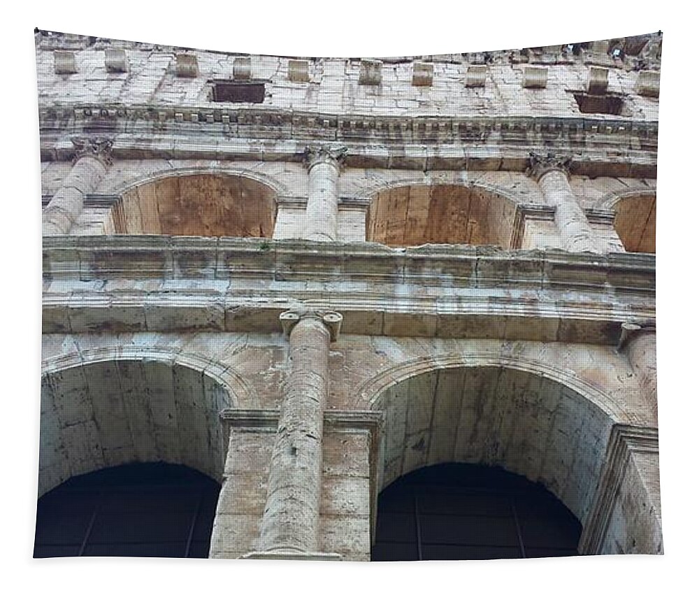 Colosseum Tapestry featuring the photograph Colosseum Arches by Judith Rhue