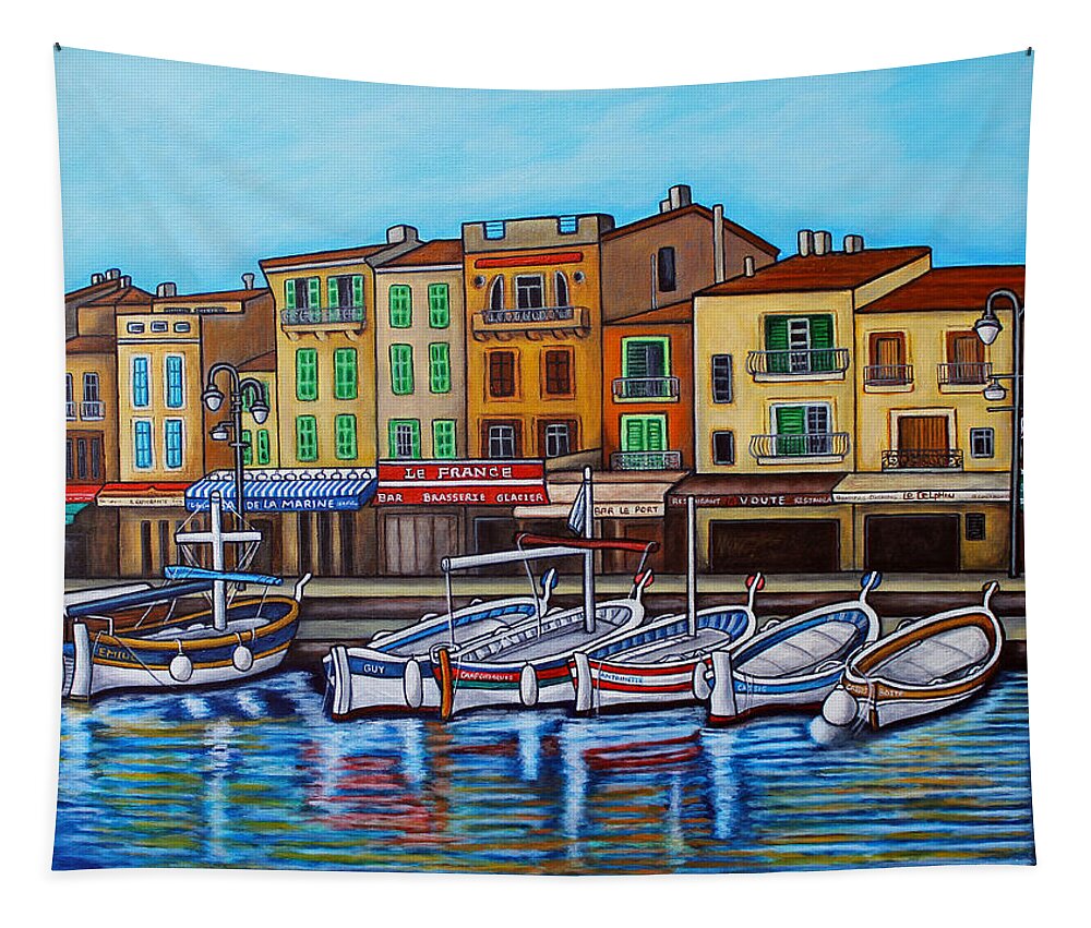 Europe Tapestry featuring the painting Colours of Cassis by Lisa Lorenz