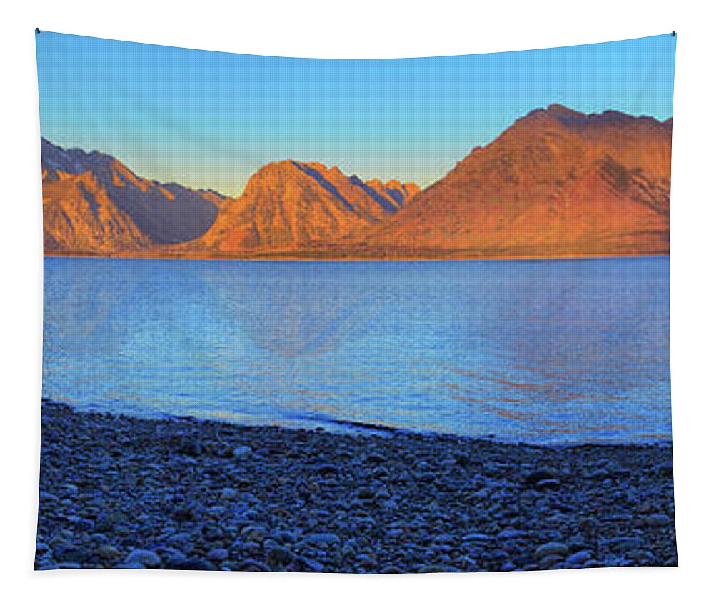 Colter Bay Tapestry featuring the photograph Colter Bay Panorama by Greg Norrell