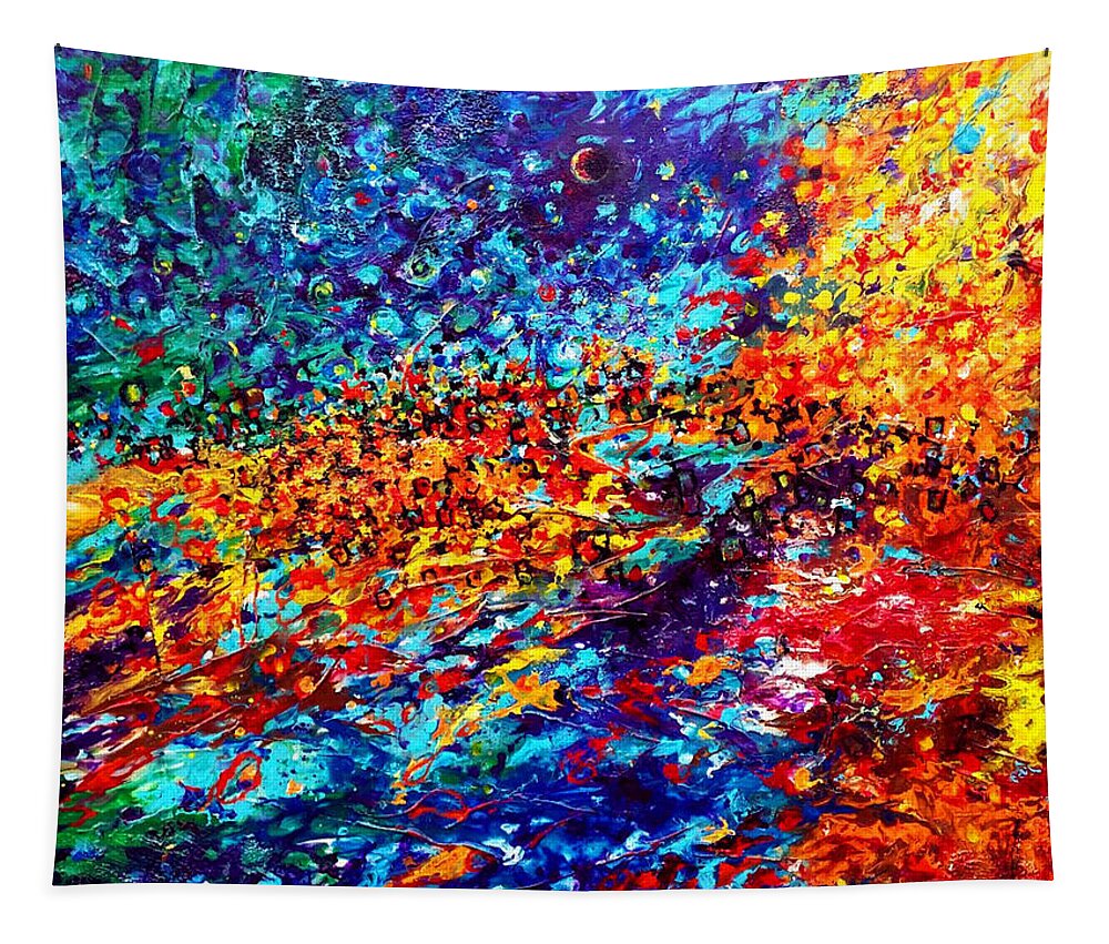 Energy Spiritual Art Tapestry featuring the painting Composition # 5. Series Abstract Sunsets by Helen Kagan