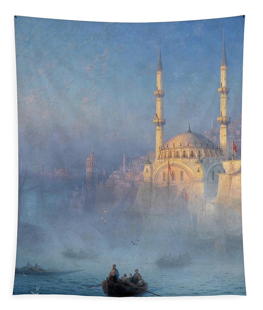 Constantinople Tapestry featuring the painting Constantinople, mosque of Top-Kahne by Ivan Konstantinovich Aivazovsky