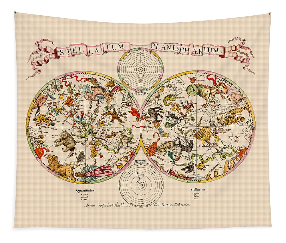 Celestial Tapestry featuring the photograph Constellation Chart 1675 by Andrew Fare