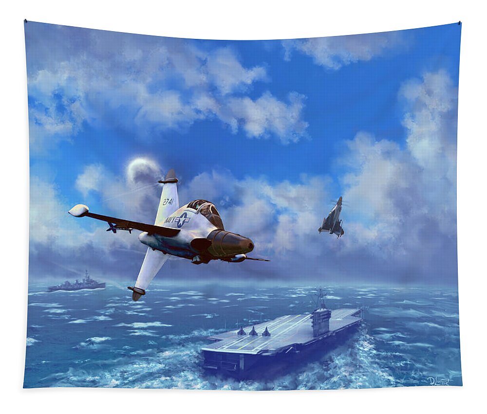 Air Force Tapestry featuring the digital art Convair XFY-1 Pogo by David Luebbert