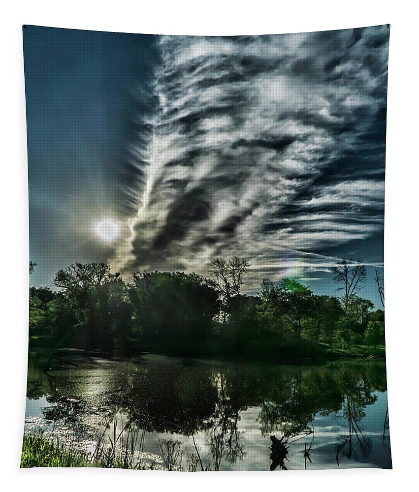 Cloud Tapestry featuring the photograph Cool looking cloud in the morning sun by Sven Brogren