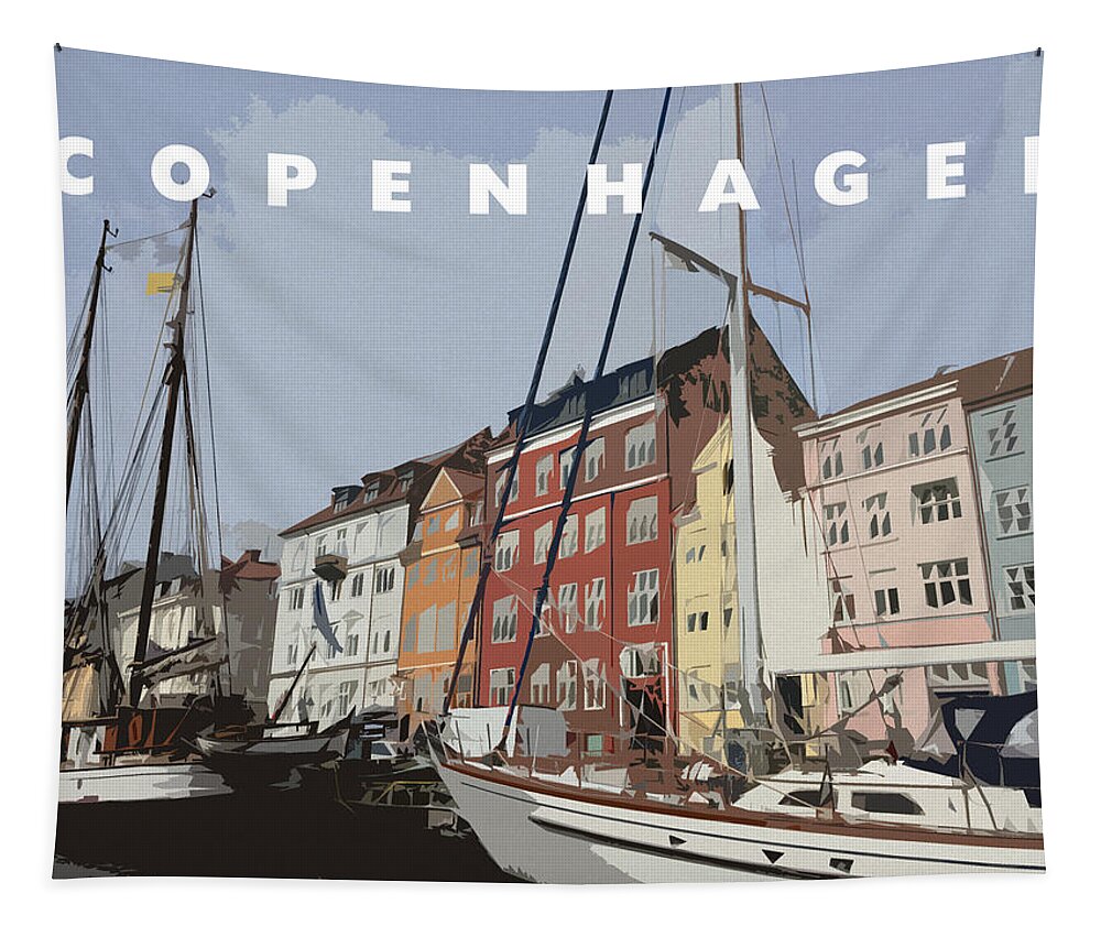 Copenhagen Tapestry featuring the digital art Copenhagen Memories by Linda Woods