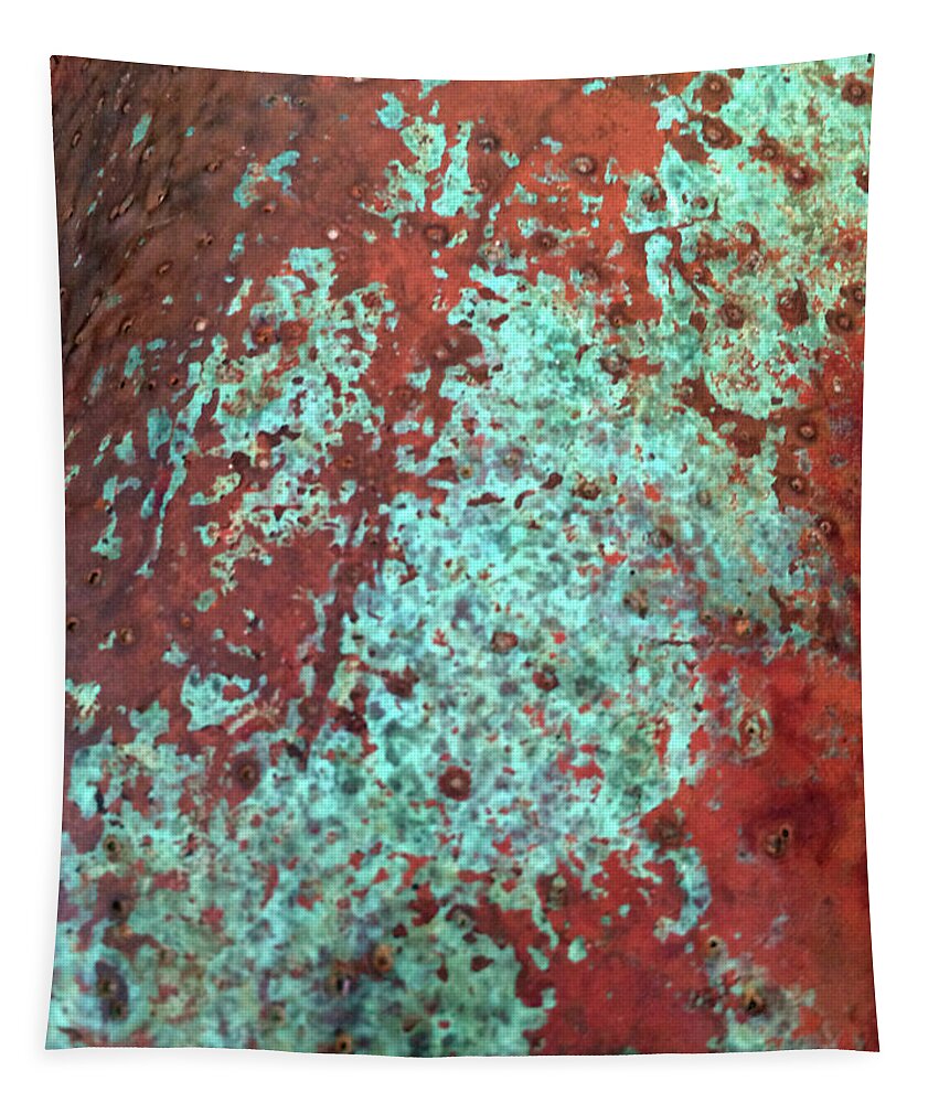 Copper Patina Tapestry featuring the photograph Copper Patina No. 22-1 by Sandy Taylor