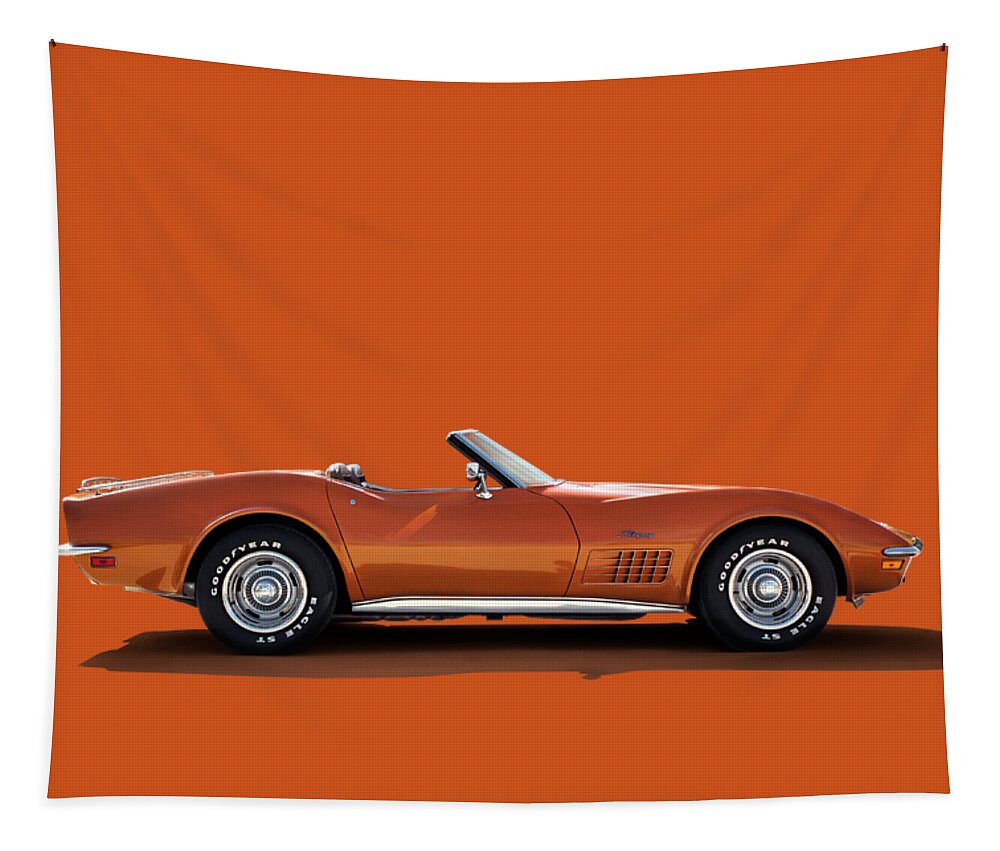 Corvette Tapestry featuring the digital art 1972 Corvette by Douglas Pittman