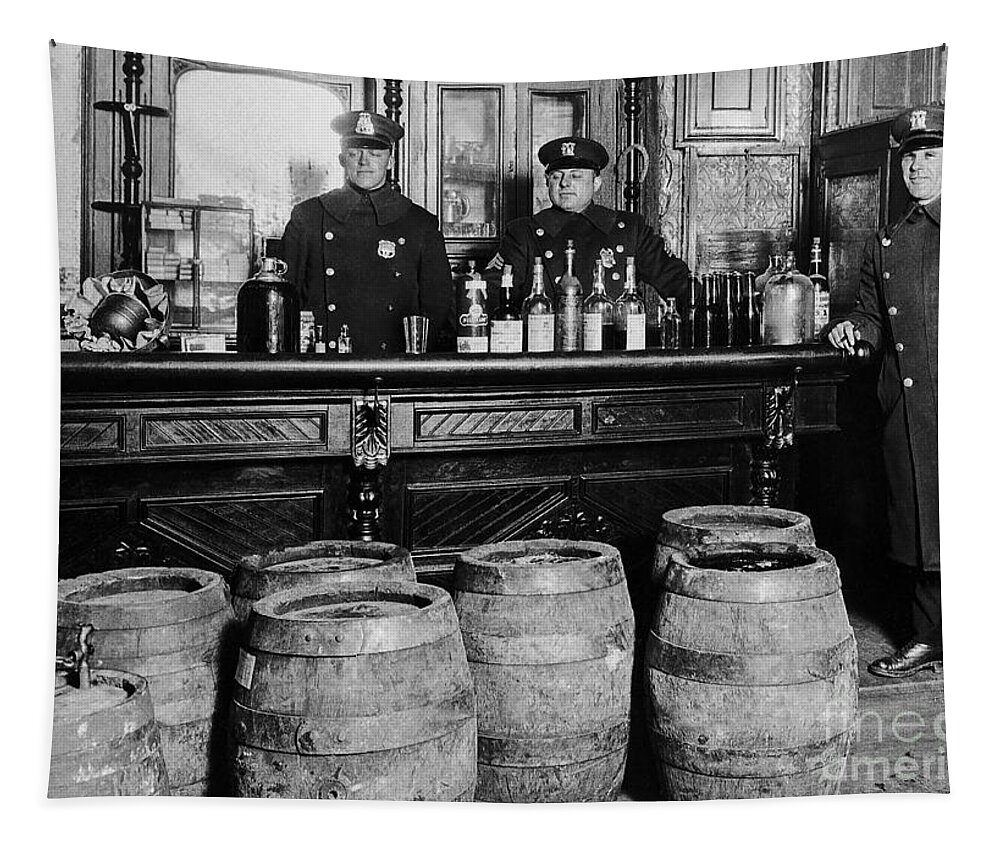 Prohibition Tapestry featuring the photograph Cops at the Bar by Jon Neidert
