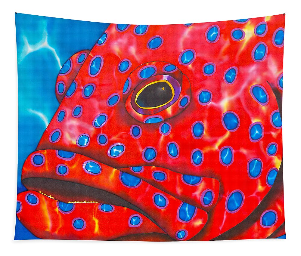 Coral Grouper Tapestry featuring the painting Coral Groupper II by Daniel Jean-Baptiste
