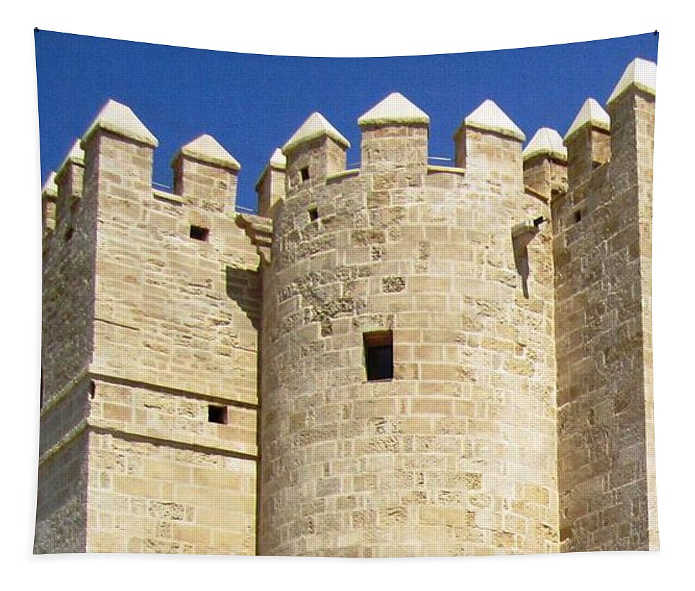 Cordoba Tapestry featuring the photograph Cordoba Ancient Castle III Spain by John Shiron