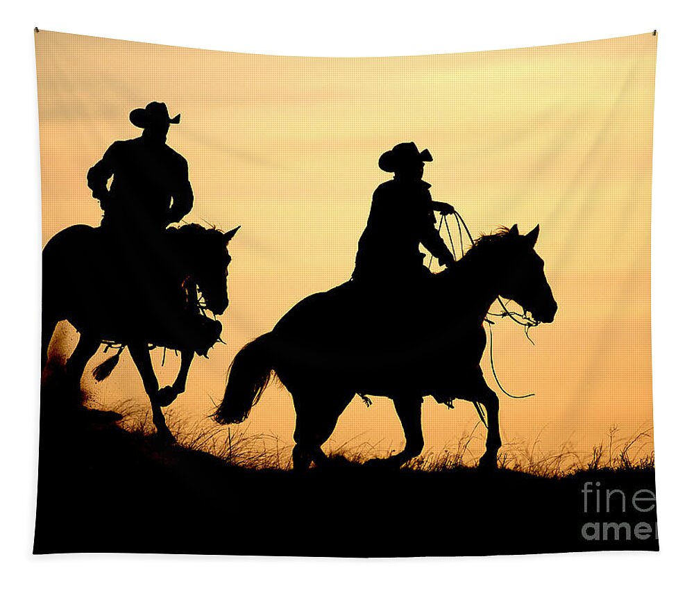 Cowboys Tapestry featuring the photograph Cowboys #2394 by Carien Schippers