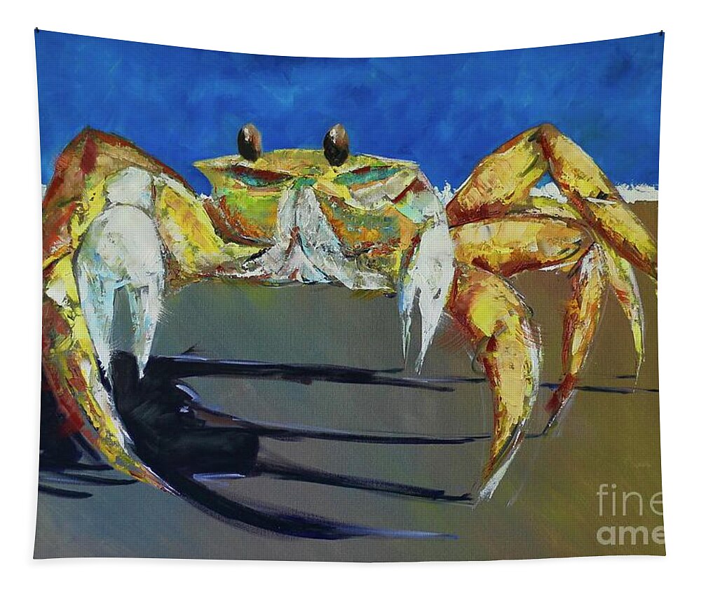 Crab Tapestry featuring the painting Crab Legs by Alan Metzger