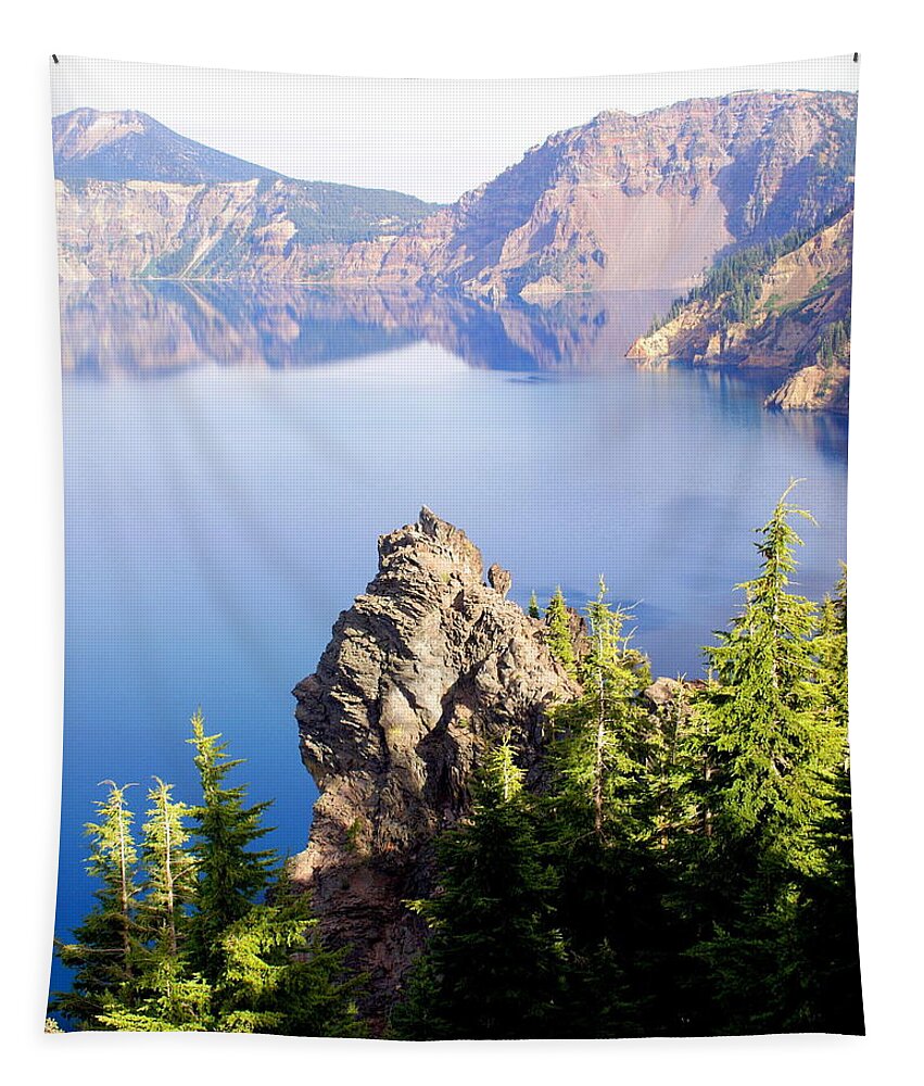 Crater Lake Tapestry featuring the photograph Crater Lake 4 by Marty Koch