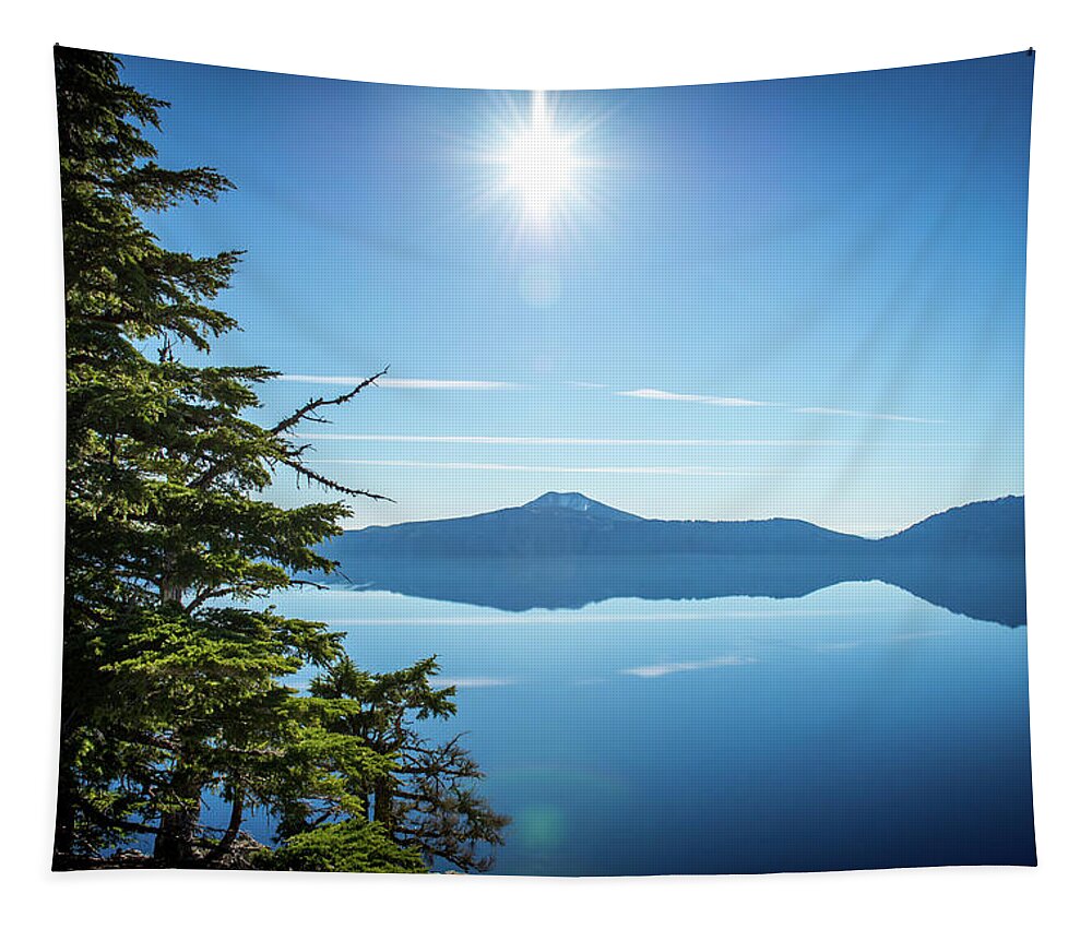 Crater Lake Tapestry featuring the photograph Crater Lake by Aileen Savage