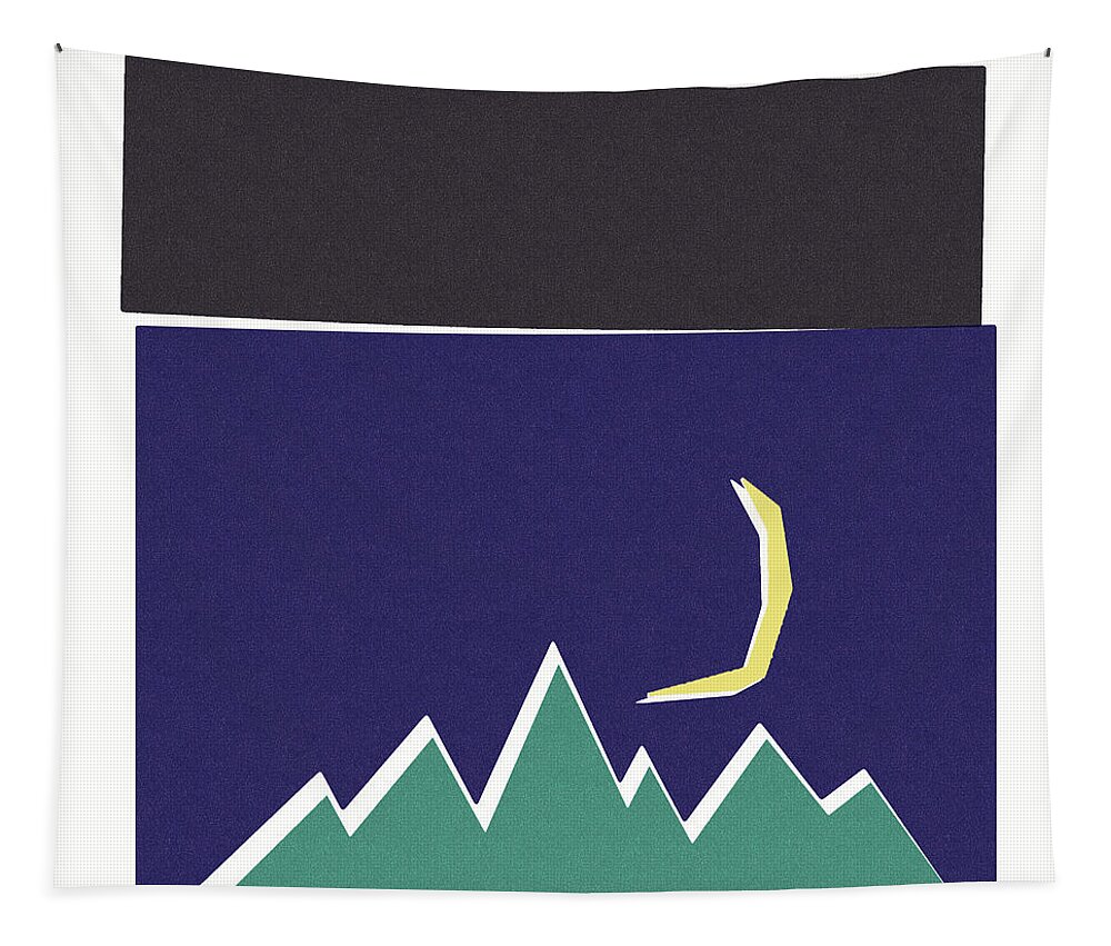 Graphic Design Tapestry featuring the painting Crescent Moon by Tonya Doughty