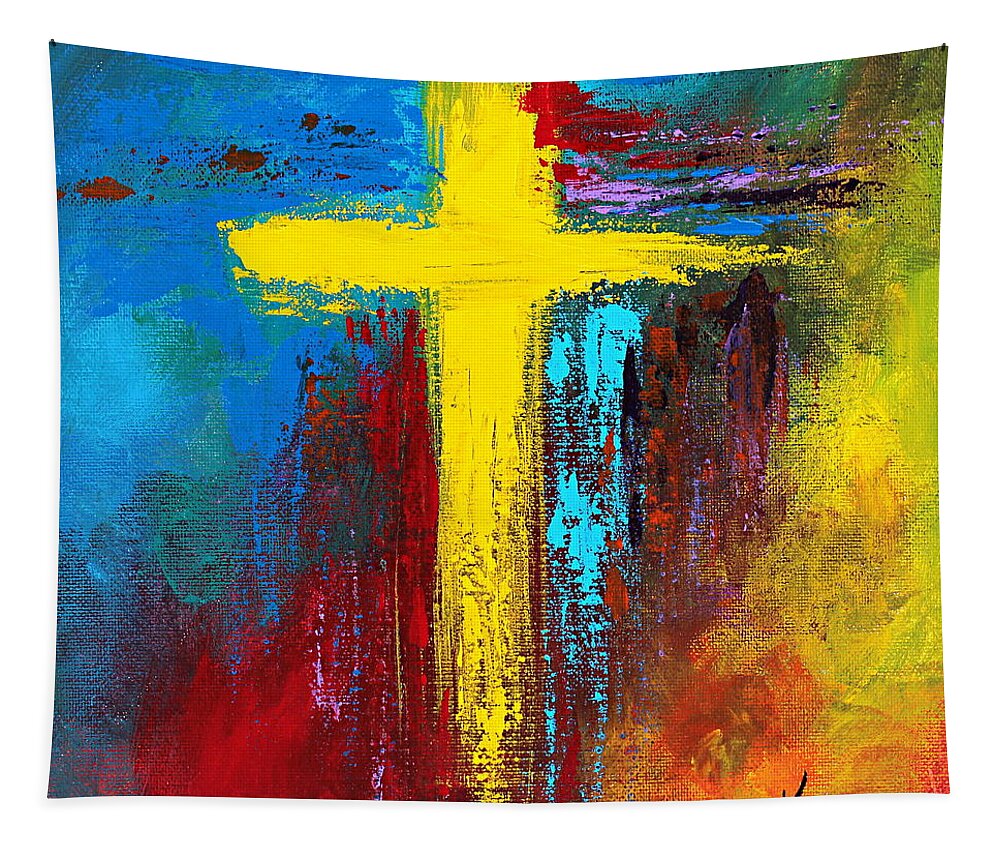 Christian Tapestry featuring the painting Cross No.2 by Kume Bryant