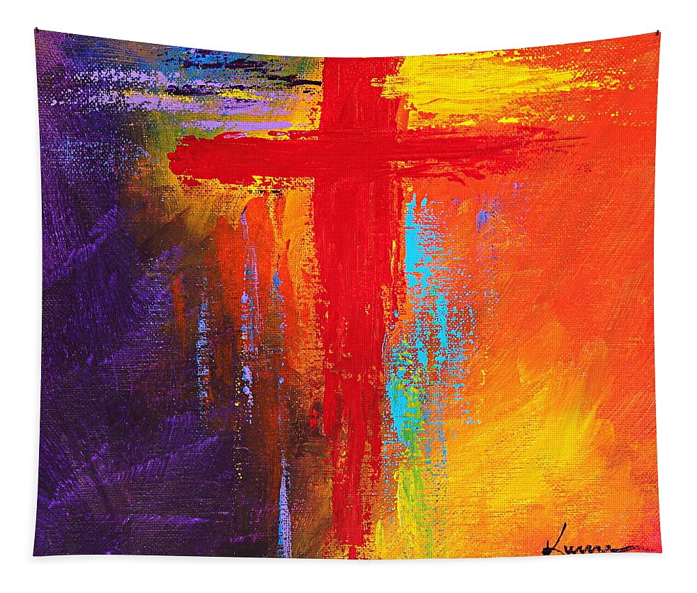 Christian Tapestry featuring the painting Cross No.1 by Kume Bryant