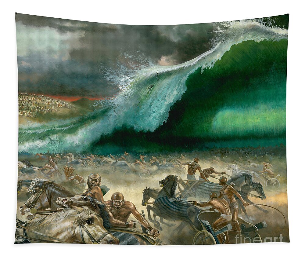 Crossing Tapestry featuring the painting Crossing the Red Sea by Anonymous