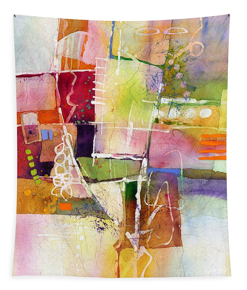 Abstract Tapestry featuring the painting Crossroads by Hailey E Herrera
