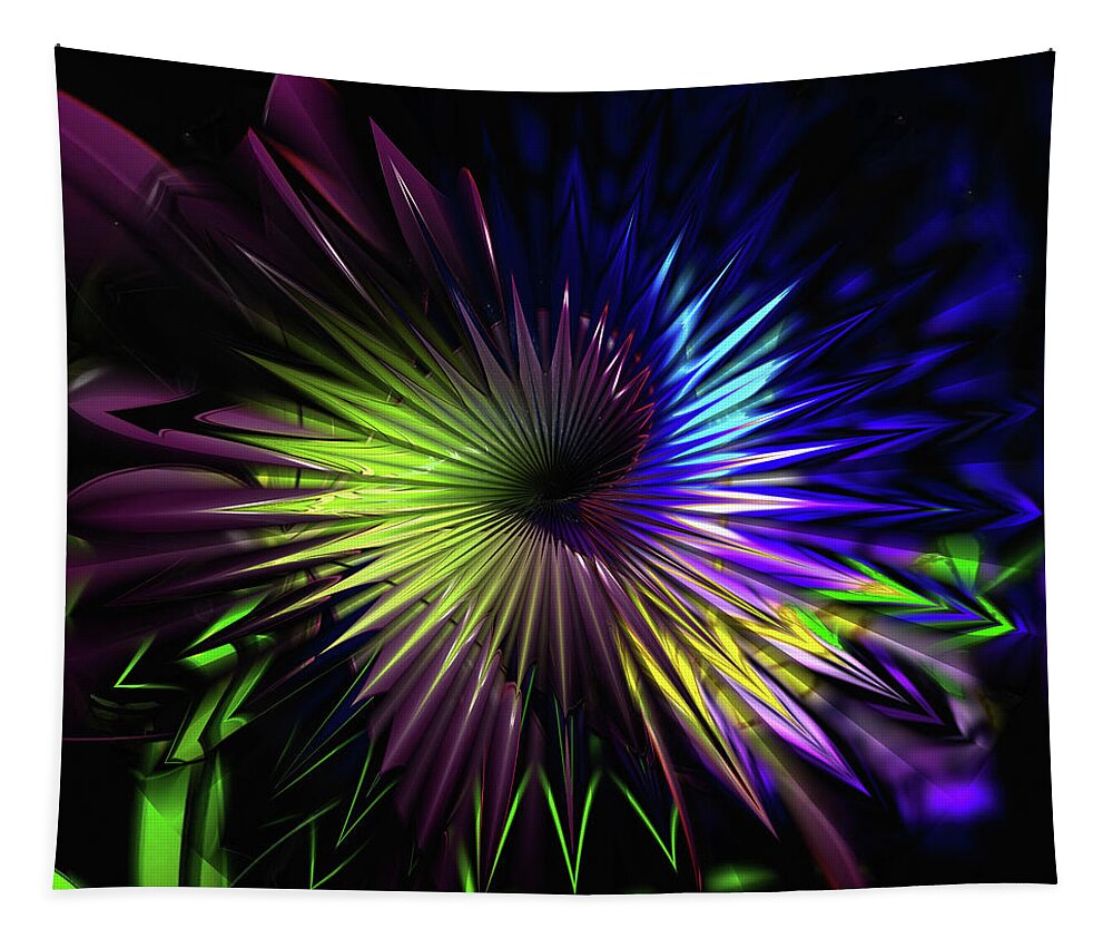 Surreal Tapestry featuring the digital art Crystal Flower by Kathy Kelly