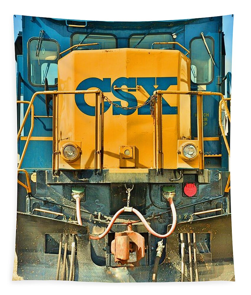 Csx 5938 Tapestry featuring the photograph Csx 5938 by Lisa Wooten