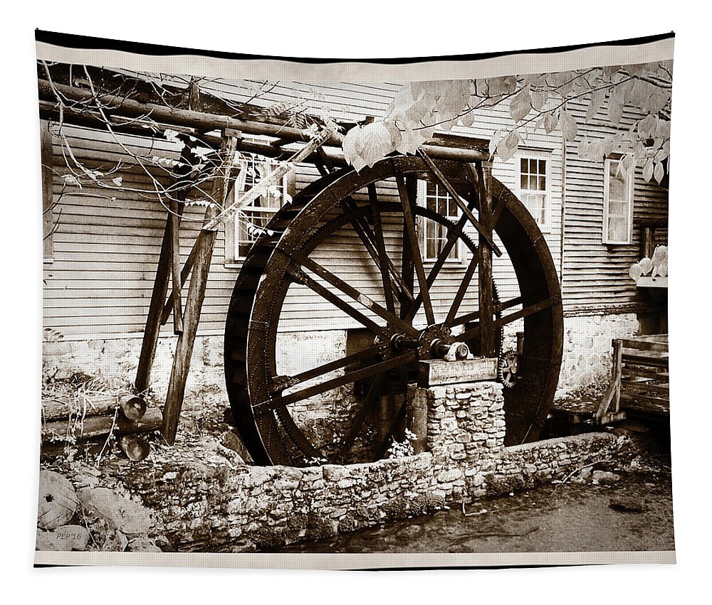 Vintage Photography Tapestry featuring the photograph Cumberland Gap Old Mill House by Phil Perkins