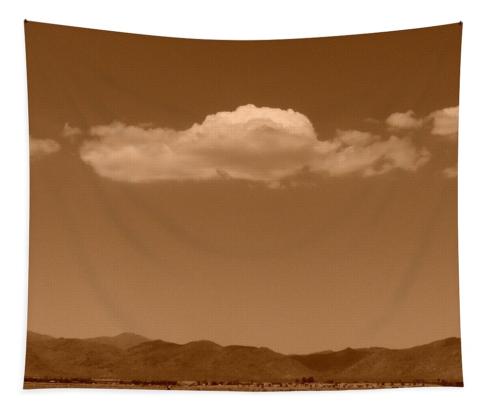 Cumulus Tapestry featuring the photograph Cumulus Clouds Over White Tank by Bill Tomsa