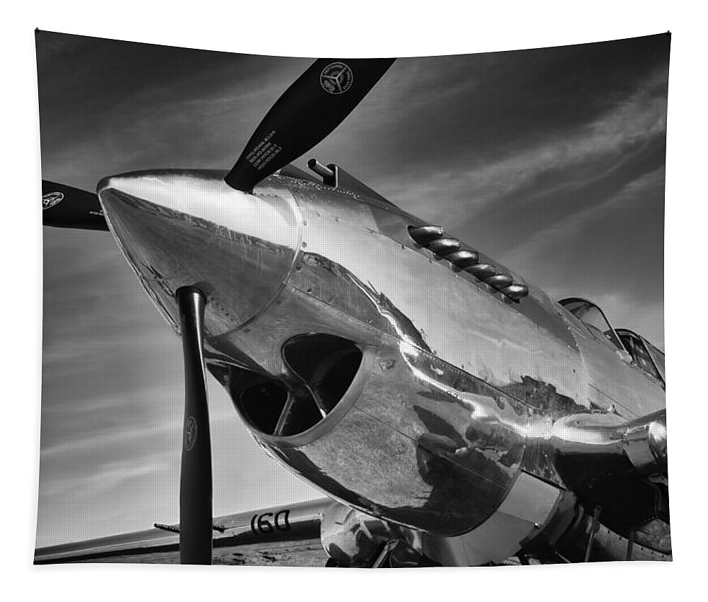 Curtiss Tapestry featuring the photograph Curtiss P-40C Warhawk by Ian Merton