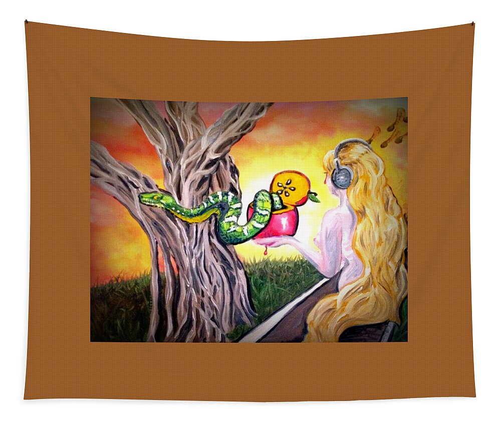 Eve Tapestry featuring the painting Curves by Alexandria Weaselwise Busen