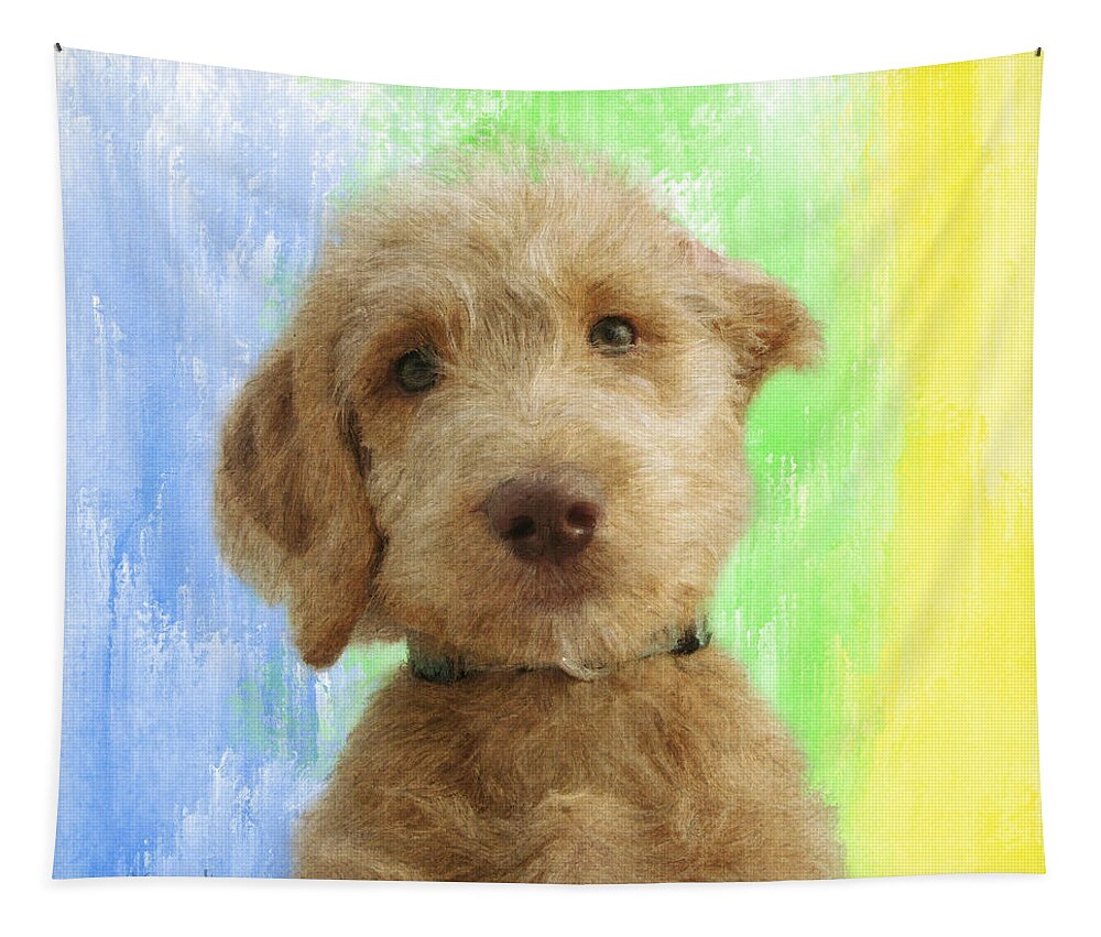 Puppy Tapestry featuring the painting Cuter Than Cute by Diane Chandler