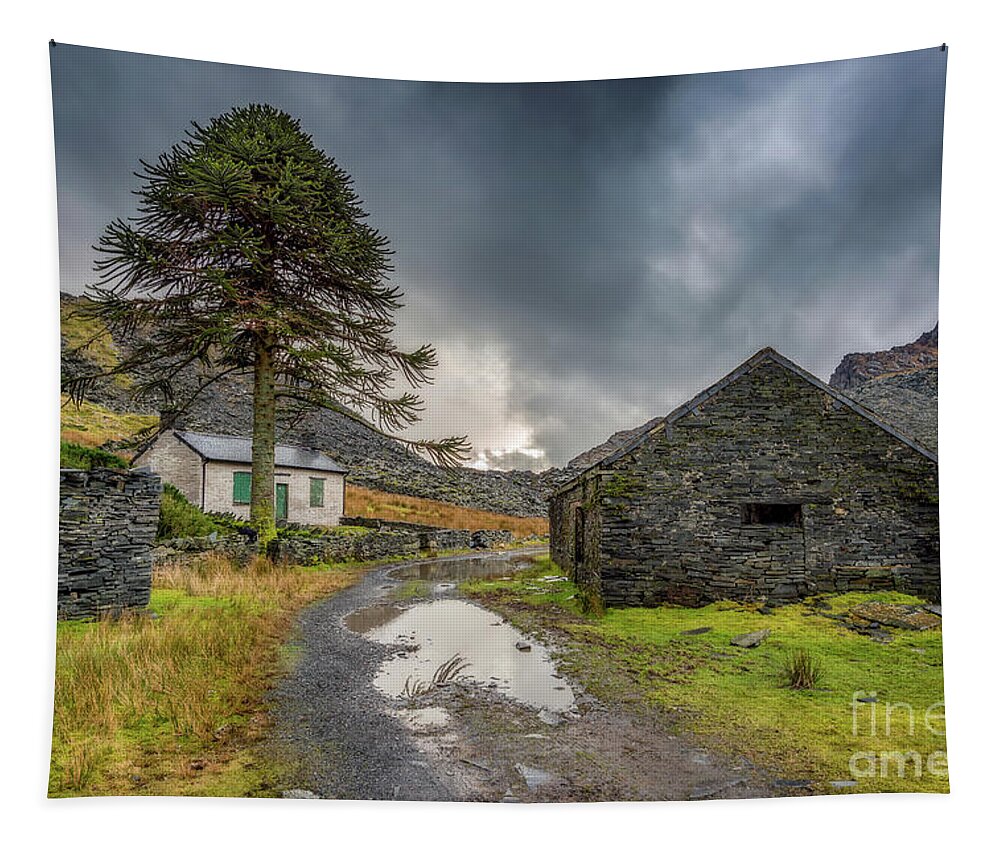 Cwmorthin Tapestry featuring the photograph Cwmorthin Slate Ruins by Adrian Evans