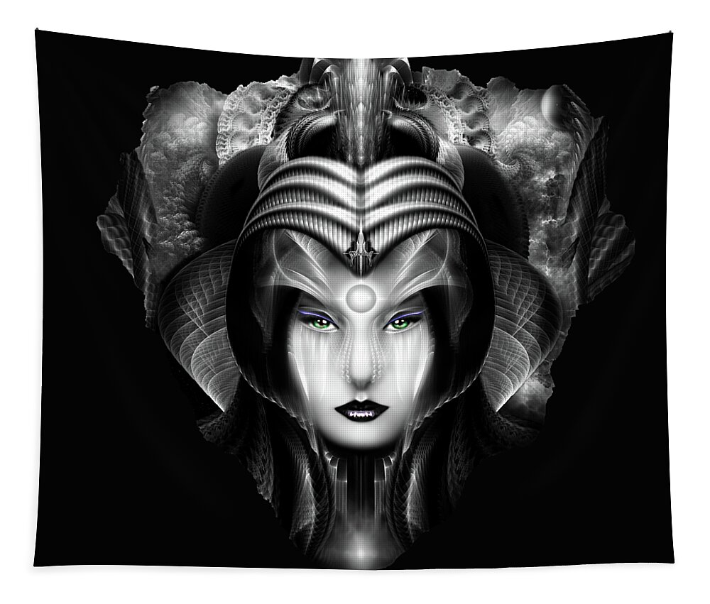 Portrait Of Cyiria Tapestry featuring the digital art Cyiria Queen Of The Dark Realm by Rolando Burbon