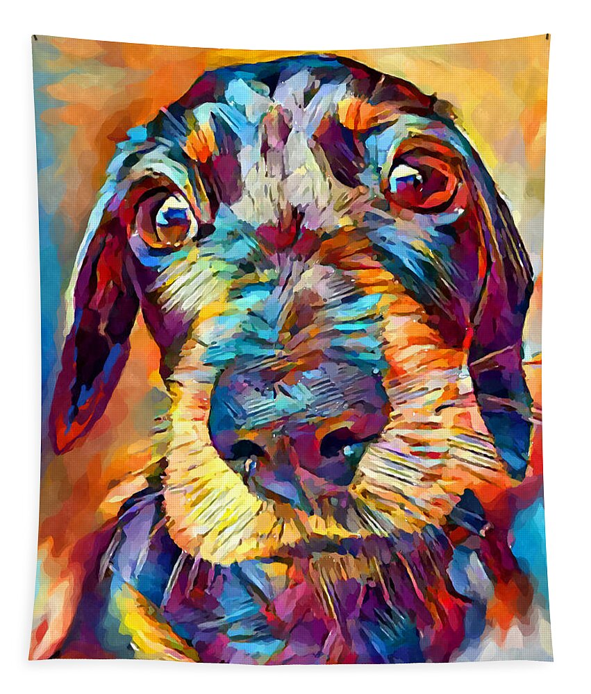 Dog Tapestry featuring the painting Dachshund 2 by Chris Butler