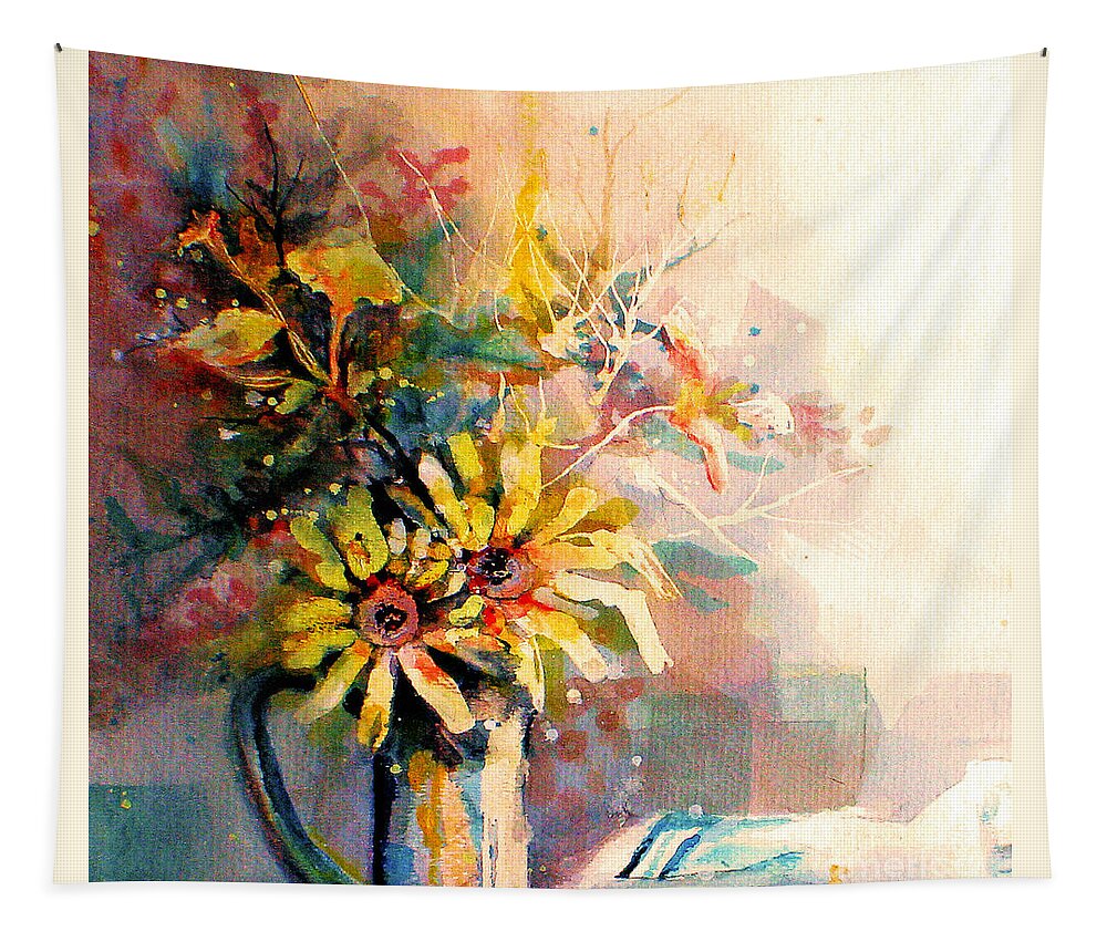 Flowers Tapestry featuring the painting Daisy Day by Linda Shackelford