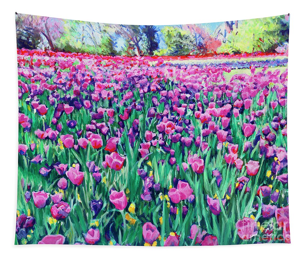Tulips Tapestry featuring the painting Dallas Tulips by Candace Lovely