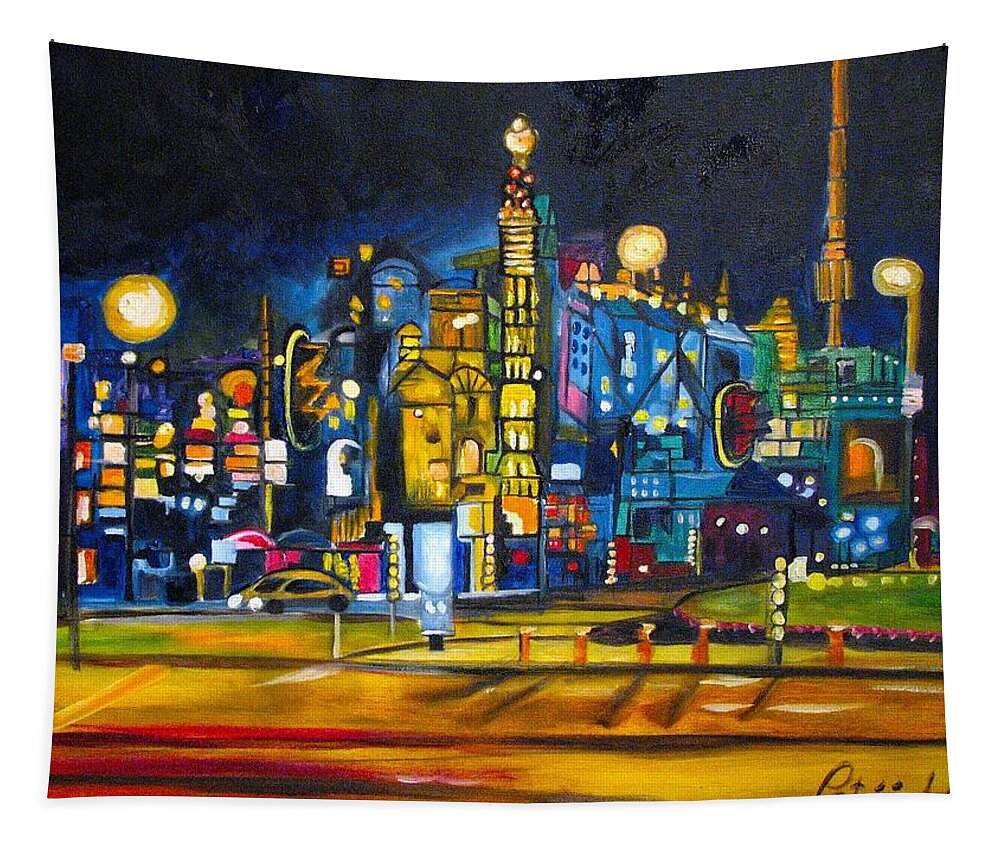Cityscape Tapestry featuring the painting Dam Square by Patricia Arroyo