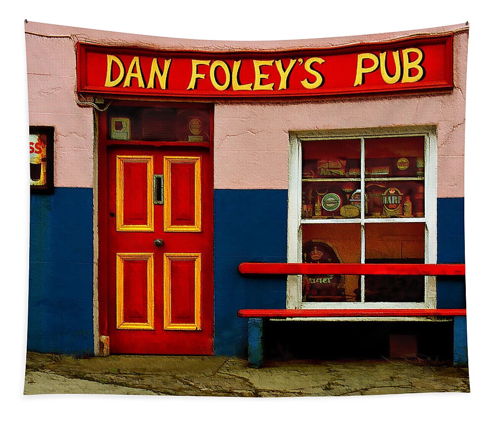 Dan Tapestry featuring the photograph Dan Foley's Pub by Mitch Spence