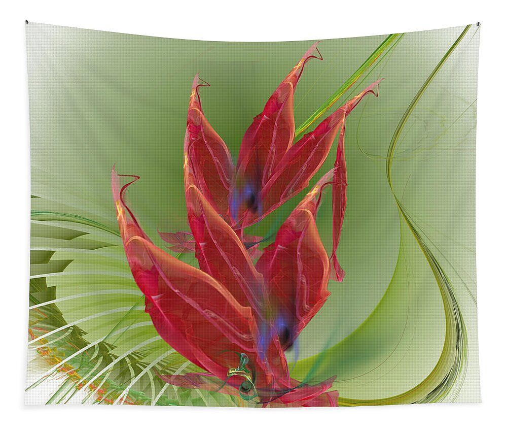 Flower Tapestry featuring the digital art Dancing Flower by Ilia -