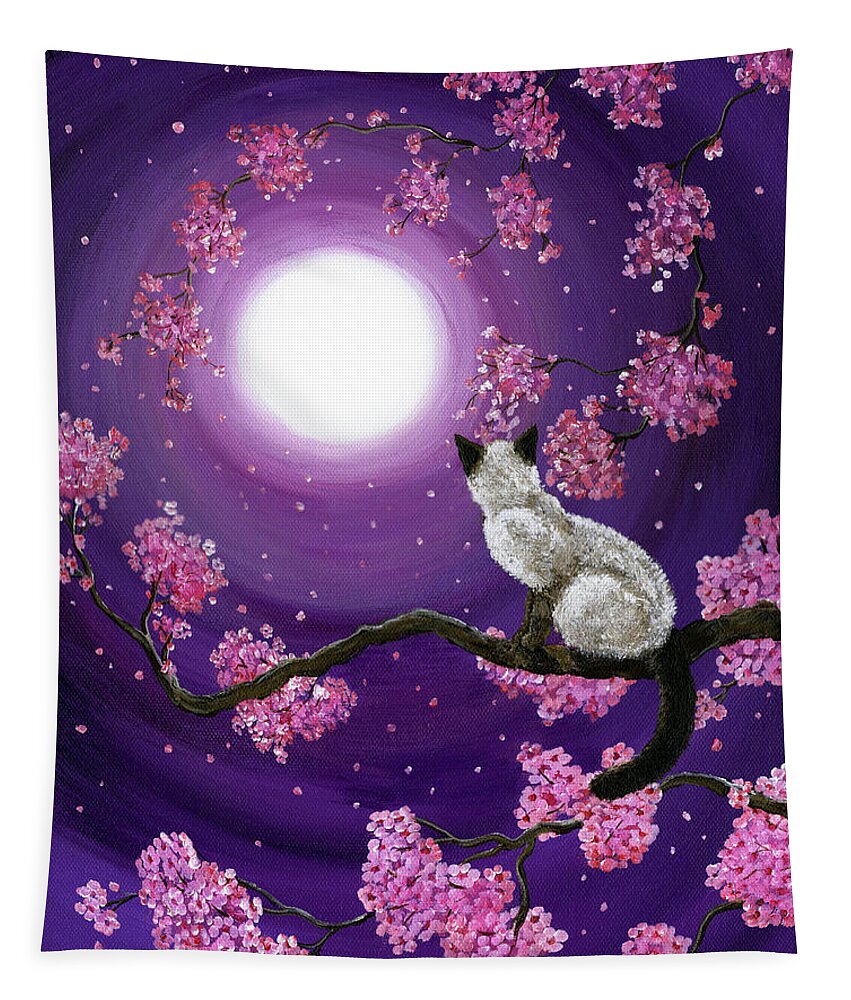 Zen Tapestry featuring the painting Dancing Pink Petals by Laura Iverson