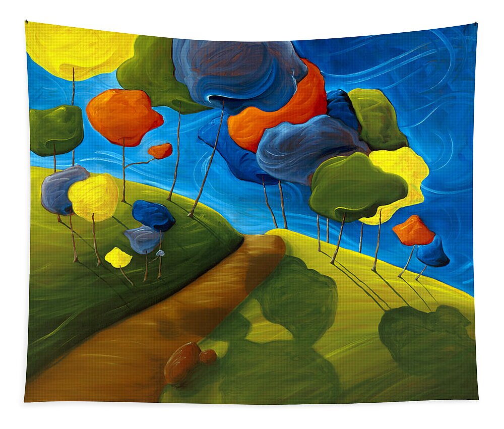 Landscape Tapestry featuring the painting Dancing Shadows by Richard Hoedl