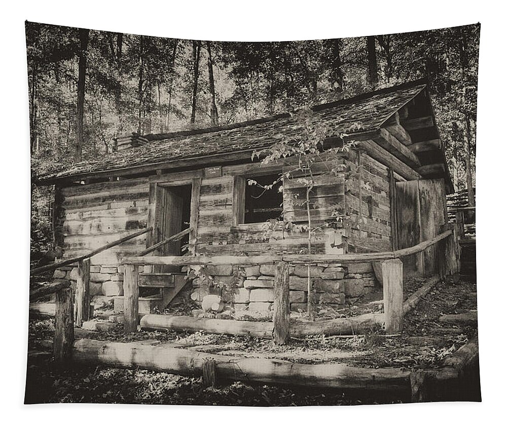 Cabin Tapestry featuring the photograph Daniel Boone Cabin by Paul W Faust - Impressions of Light