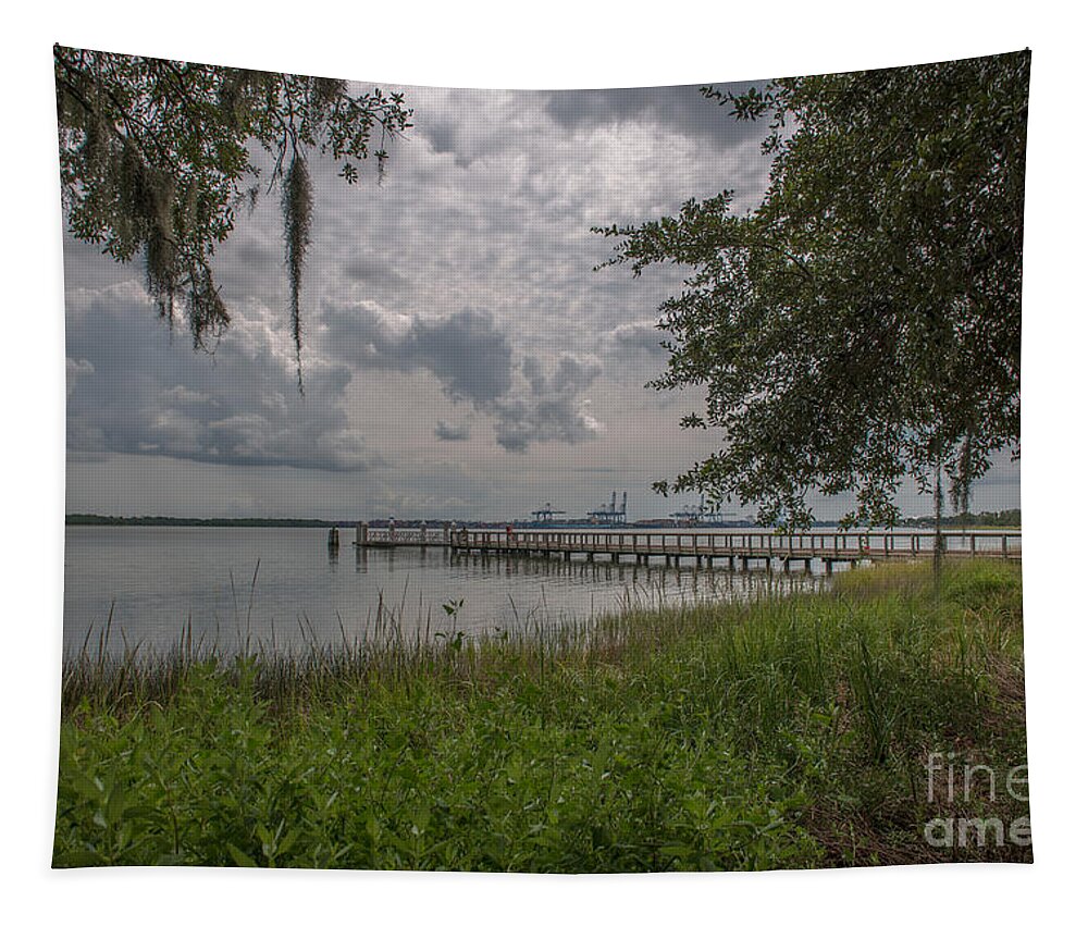 Daniel Island Tapestry featuring the photograph Daniel Island Waterfront by Dale Powell