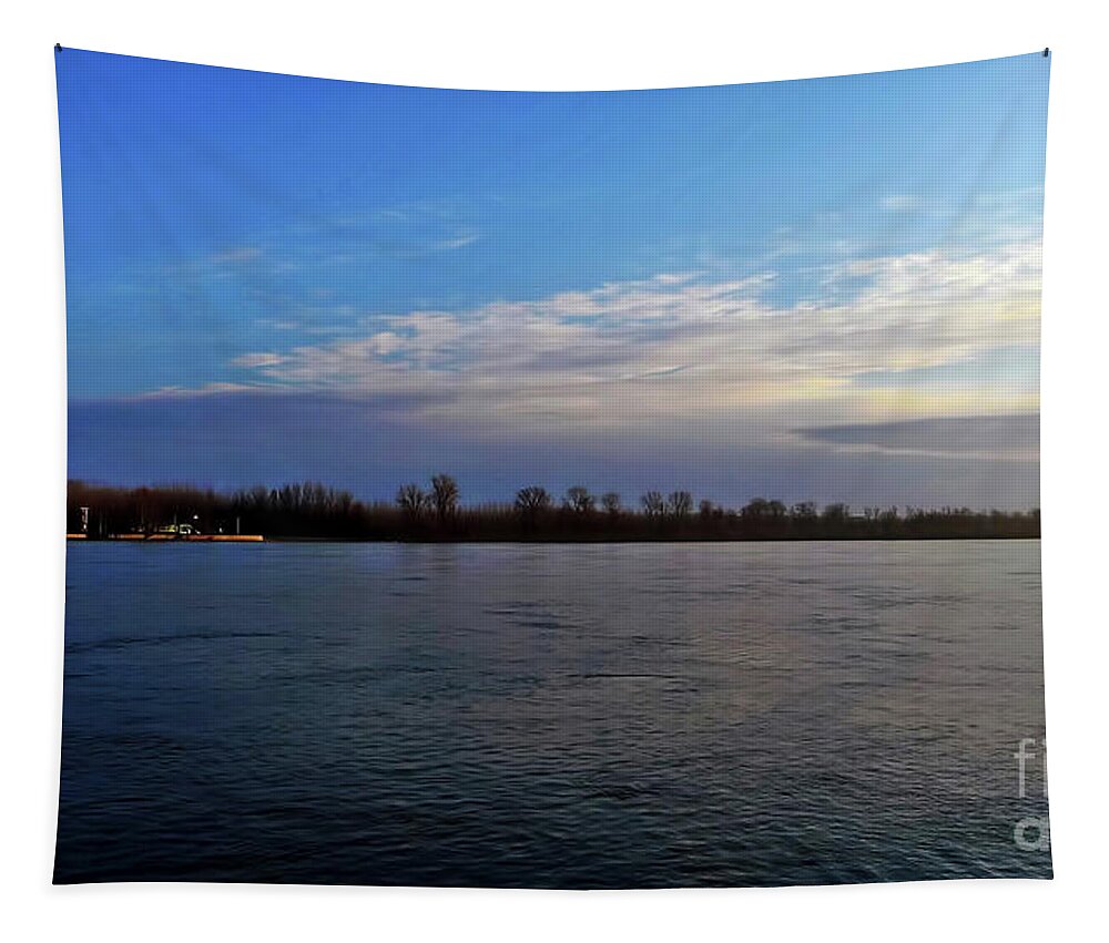 Danube River Tapestry featuring the photograph Danube River At Dusk by Jasna Dragun