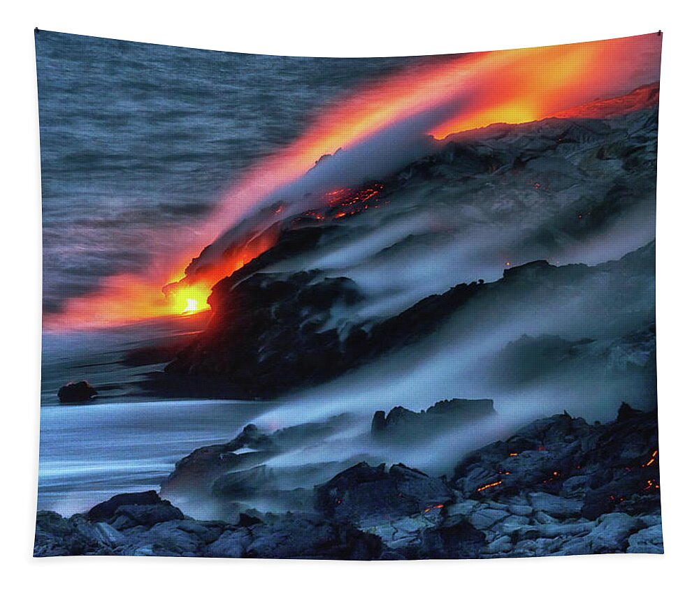 Christopher Johnson Tapestry featuring the photograph Dark Lava by Christopher Johnson