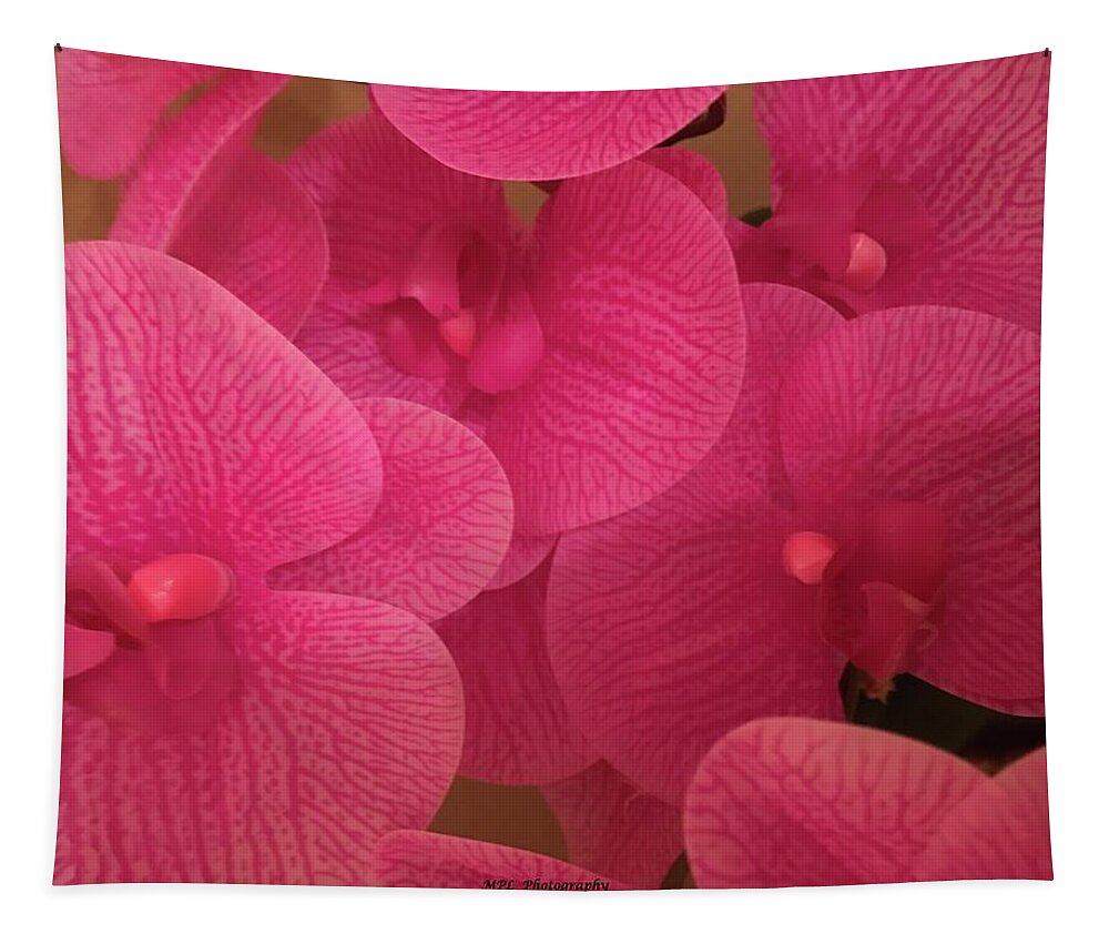 Dark Pink Tapestry featuring the photograph Dark Pink Orchids by Marian Lonzetta