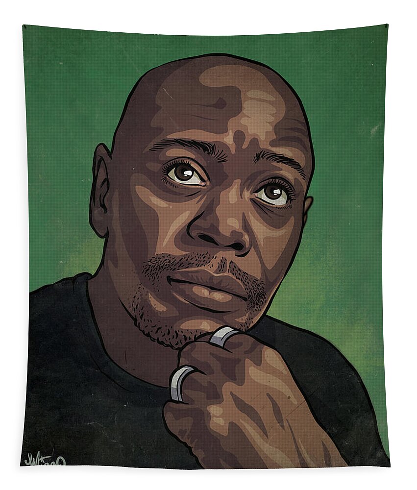 Dave Chappelle Tapestry featuring the drawing Dave Chappelle by Miggs The Artist